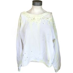 GENERATION LOVE Andrews yellow tie dye cut out sweatshirt pullover Size S NEW